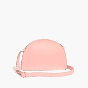 Like new Madewell half moon leather crossbody pink